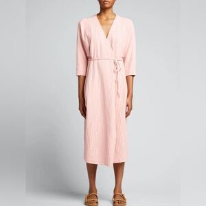 Mara Hoffman Tiffany Pink organic textured cotton wrap dress size small
